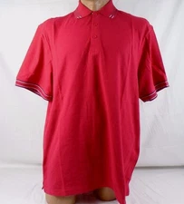 Port Authority Silk Touch Tipped Polo Shirt Red/Steel Gray Large K502 651I