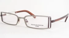 FRANCOIS PINTON PARIS X92 L498 Silver /Burgundy /Brown RARE EYEGLASSES 48-18-140