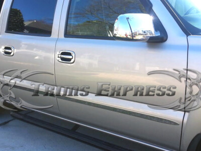1.5" Flat Stainless Steel Body Side Molding Trim For 1999-2006 Chevy Silverado Crew Cab - Chrome, Self-Adhesive 1 thumbnail image