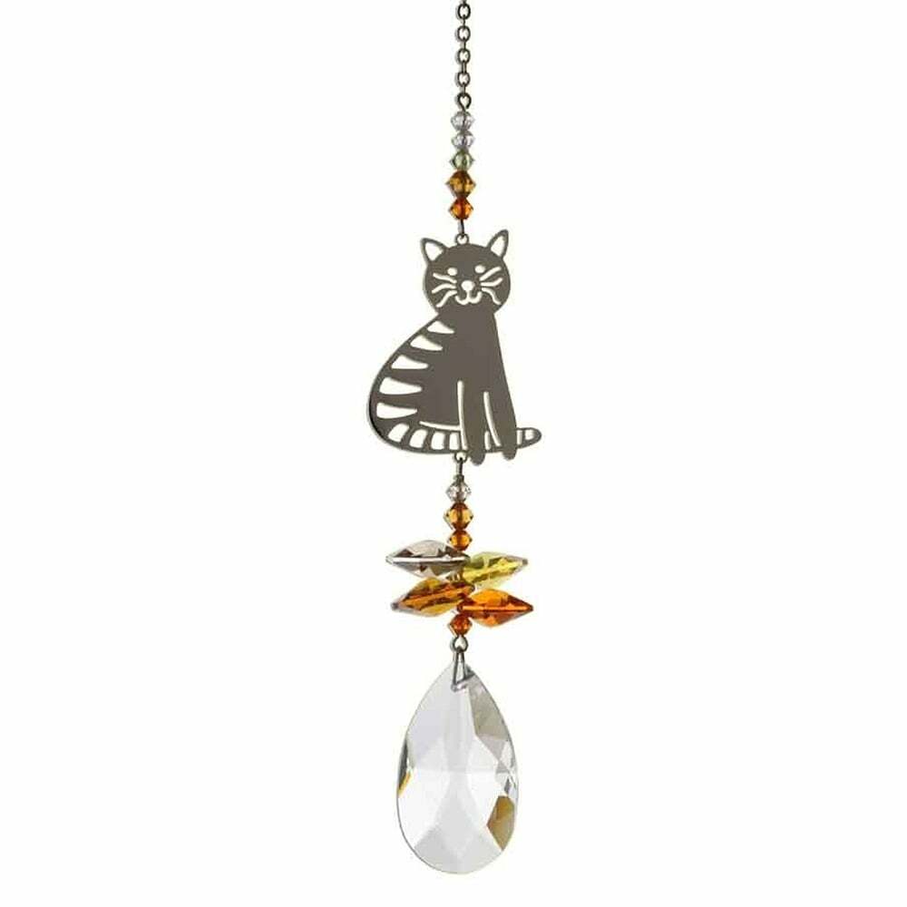 Wild Things Crystal Fantasy Sitting Cat Marmalade Hanging Ornament 8061-SCA-MAR