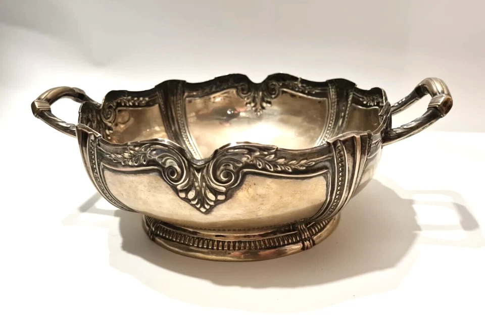Старинная немецкая неоклассическая серебряная чаша в центре Wolter Otto - Изображение 2 из 4