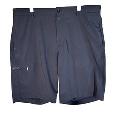 Greg Norman Mens Golf Shorts 38 Navy Stretch Mid-Rise Flat Front Classic