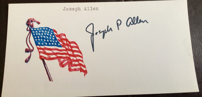 JOSEPH ALLEN NASA Astronaut SKYLAB Autographed Signed Card Free Ship