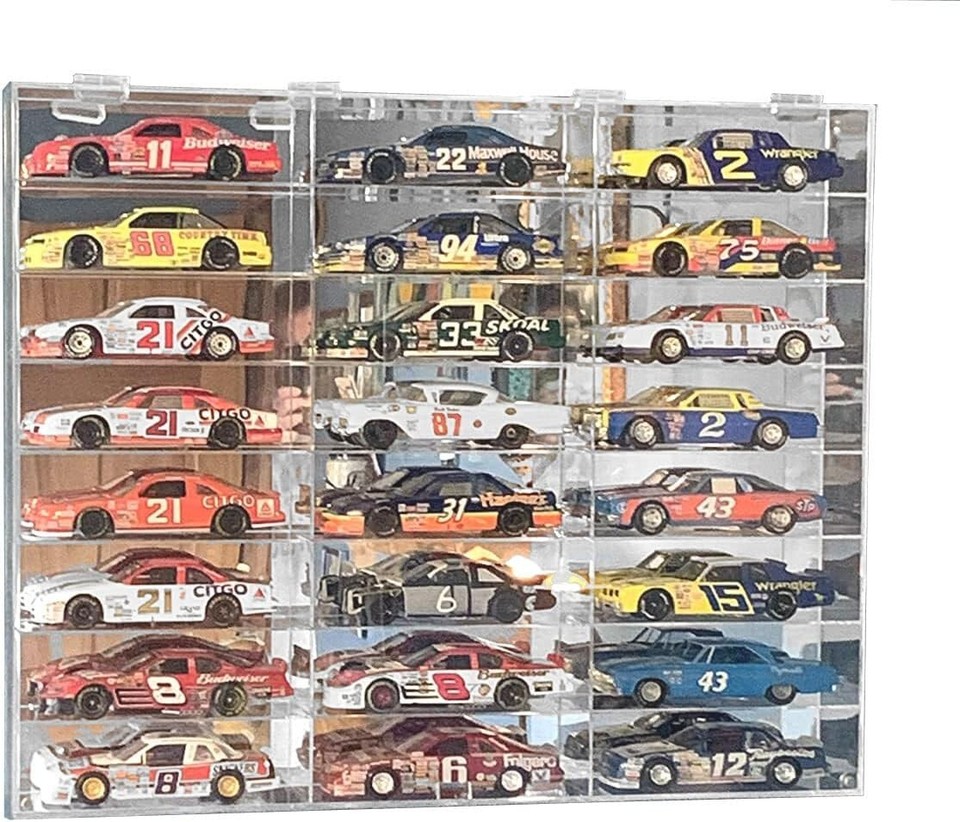Stylish WallMount Acrylic Showcase for 124 Scale Diecast Model Cars