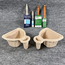 Lot of 6 Paint Brush Kit Zibra 2 1/2" Angled Trim Doors Latex 3”  1 1/2”+ Square