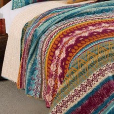 NEW COZY SOUTHWEST BLUE TEAL AQUA RED ORANGE PURPLE GREEN WESTERN QUILT SET