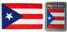 Wholesale Combo Set Puerto Rico Country 3x5 3 x5 Flag and 3"x4" Decal