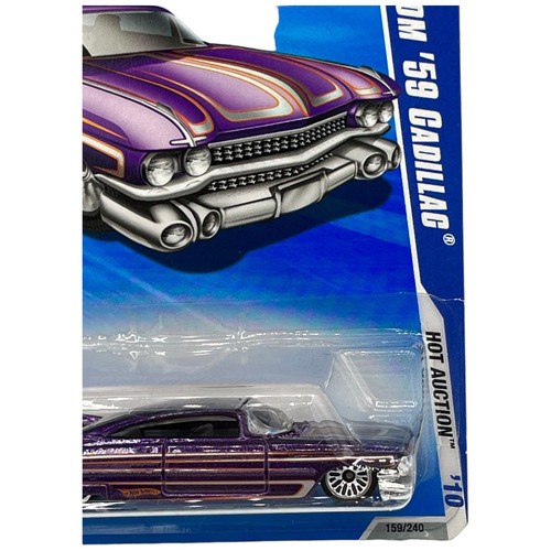 Hot Wheels 2010 Hot Auction CUSTOM '59 CADILLAC 1/10 Purple #159 WSP's - 第 5/8 張圖片