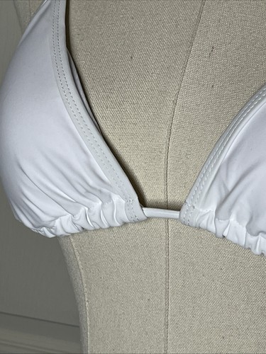 Suvimuga Women’s Sexy Halter String Triangle Padded Bikini Top - White Size S - 第 4/5 張圖片