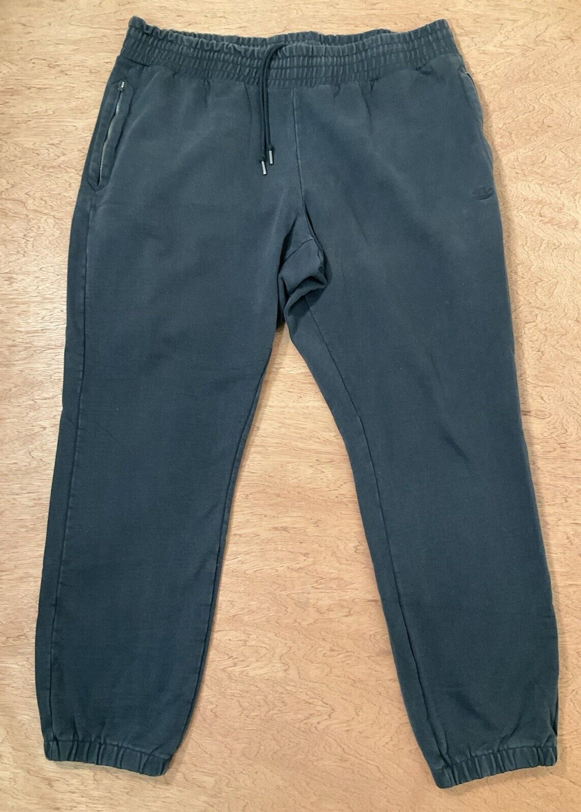 Adidas Joggers Mens 40x30 Blackout Sweatpants Originals Trefoil Zip Pockets LOGO-image