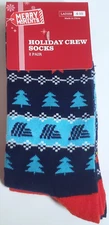 2 Pair -  Aldi Gear Ladies Holiday Crew Socks SIZE 4-10 Merry Christmas 2023 ed.