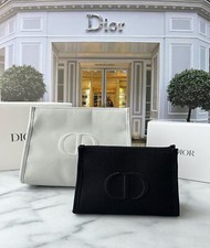 DIOR Makeup Bag Pouch CD Logo Trousse Canvas New Authentic 2 Pack
