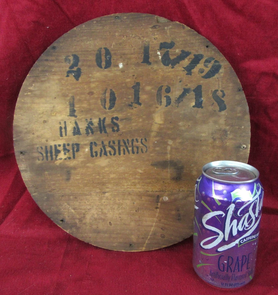 Antique Country Store Spaulding & Frost Wood Sheep Casings Lid Fremont NH - Image 2 of 4