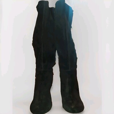 Nine West Vintage America Collection Wms Black Suede Knee High Boots 