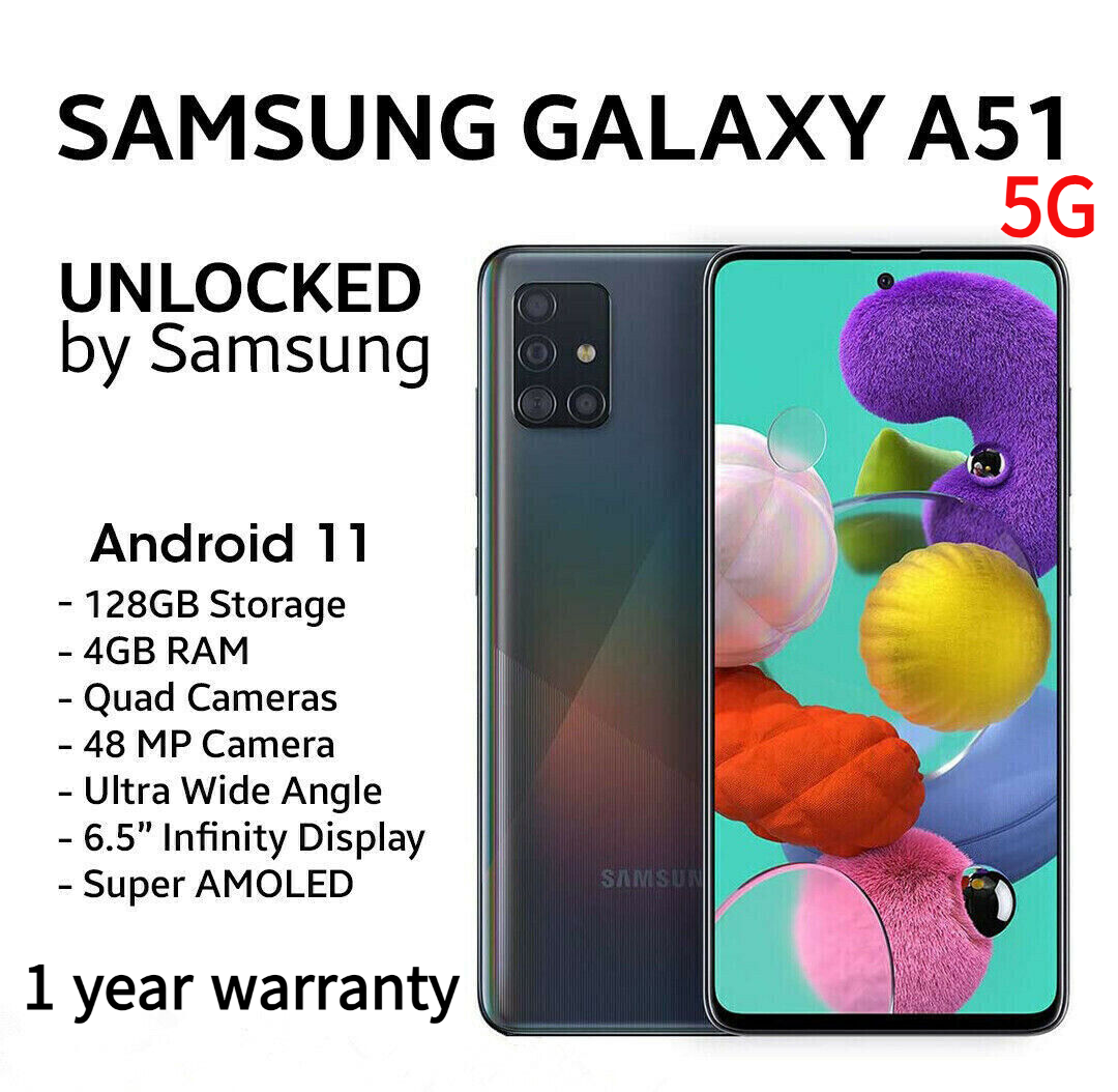 Samsung Galaxy A51 5G SM-A516U 128GB+4GB 48MP Unlocked Smartphone