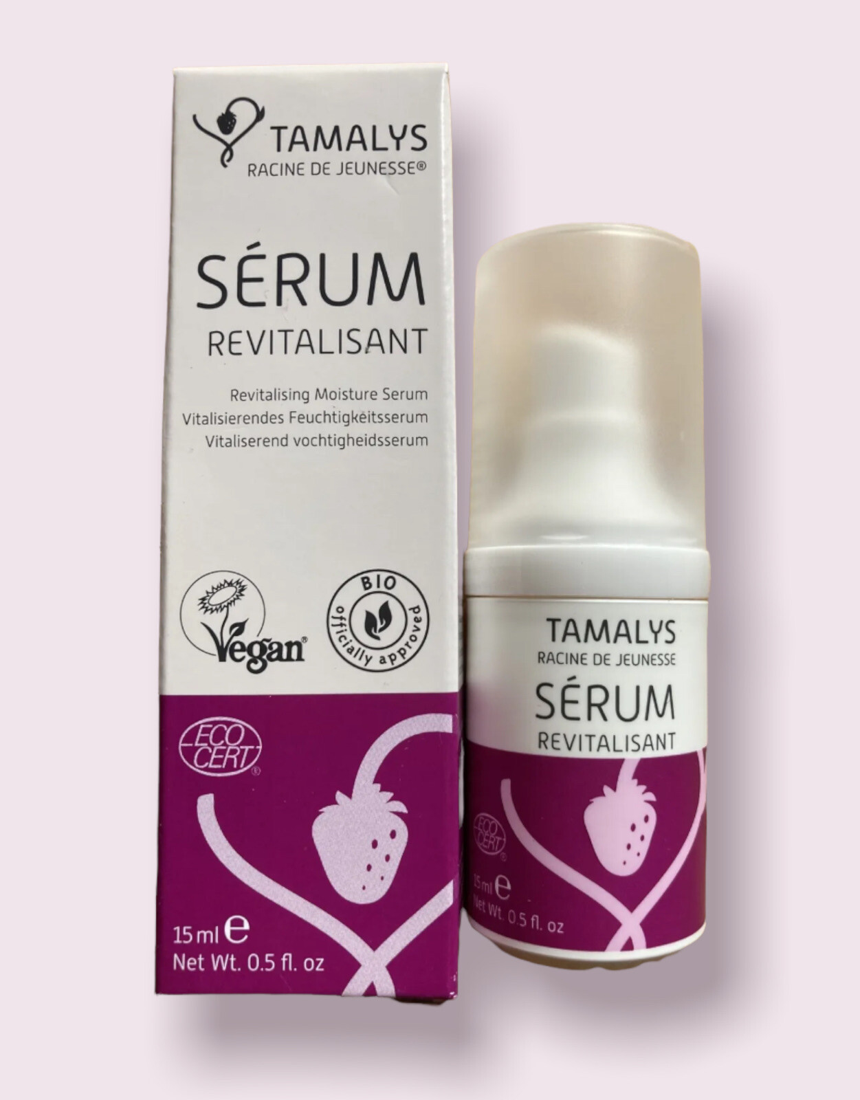 Sérum revitalisant Tamalys visage éclat anti-âge bio vegan flacon 15 ml