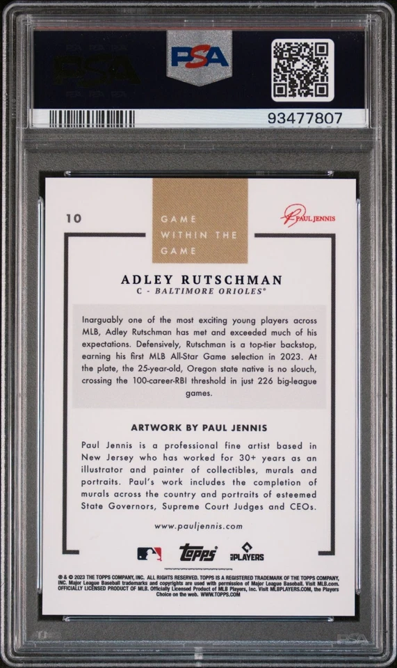 2023 TOPPS ADLEY RUTSCHMAN ROOKIE CARD GAME WITHIN THE GAME SP #10 RC PSA 10 🔥 - Image 2 of 4