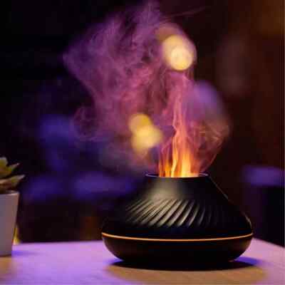 Ätherisches Öl Aroma Luft Diffusor Luftbefeuchter Ultraschall Vulkan Flamme Luftreiniger