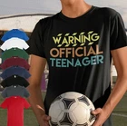 WARNING OFFICIAL TEENAGER INSPIRED SOFT STYLE MALE T SHIRT GIFT BIRTHDAY