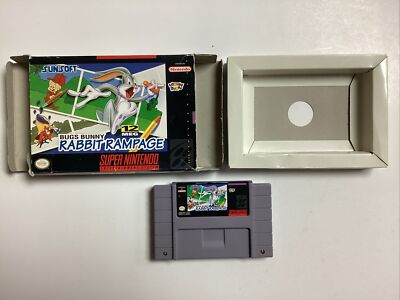 Bugs Bunny: Rabbit Rampage- Super Nintendo SNES Game and Case no Manual TESTED