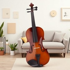 4/4 Full Size Acoustic Beginner / Student Violin Set - Natural Case Bow Rosin
