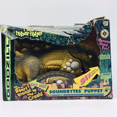 GODZILLA HAND PUPPET SOUNDBYTES Vintage Toy 1998 Figure TOHO Japan