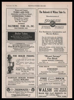 1926 Hartley Boiler Works Montgomery Alabama High Grade Boilers Vintage Print Ad