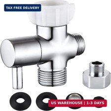 Bidet T Adapter with Shut off Valve,Solid Brass T Valve for Bidet 7/8" X 7/8" X