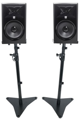 (2) JBL 308P MkII 8'' Powered Active Studio Monitors Speakers+Adjustable Stands