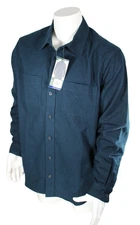 WOOLRICH Chamois Men's XL: 46-48 Navy Blue 100% Soft Cotton Long Sleeve Shirt