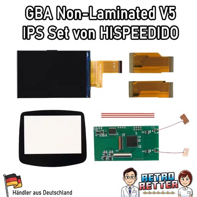 HISPEEDIDO GBA IPS Display Drop In Set V5 mit OSD Menü Gameboy Advance LCD