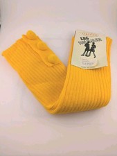 NWT Vtg Golden Yellow Sweater Rib Knit Leg Warmers w/ Pom Poms Fashion Brand 80s