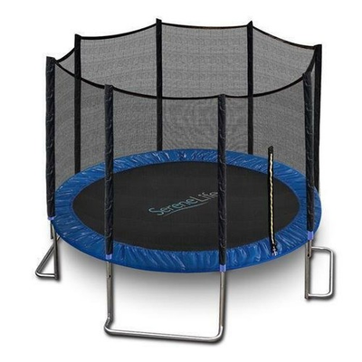 #ad SereneLife Reinforced Trampoline w Net Enclosure for All Ages SLTRA8BL $189.99