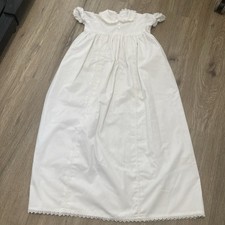 Vintage White Baby Dedication Christening Baptism Gown Long 0-6 Months Classic