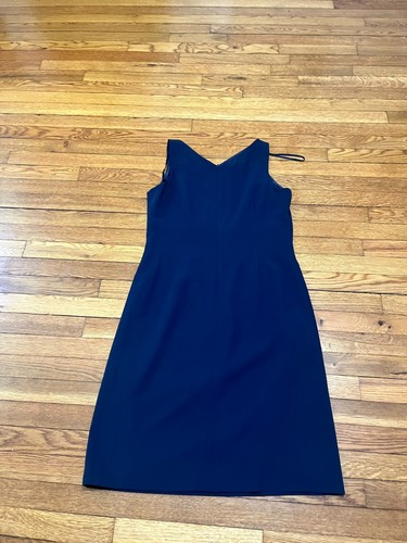 Talbots Dress Women's Size 12 Sleeveless V Neck Sheath Fit Workwear Classy Blue - Picture 4 of 4