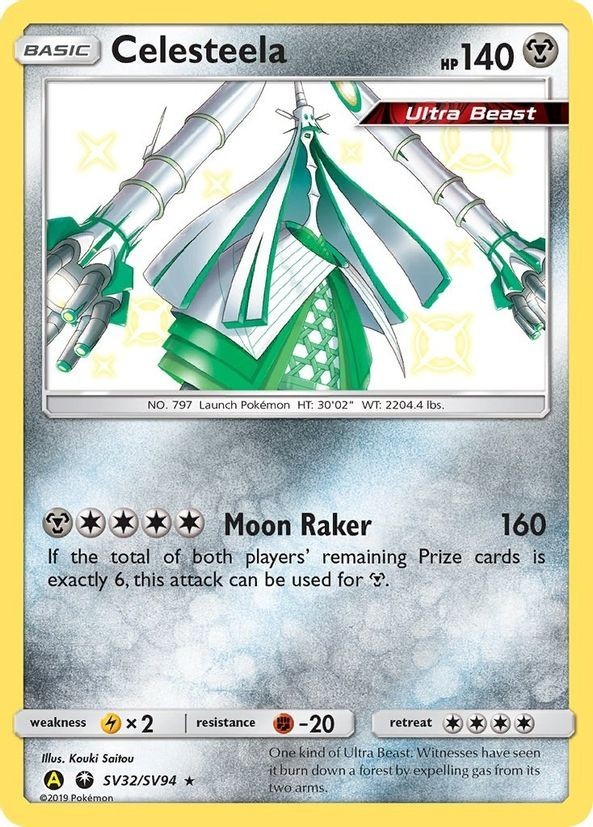 Celesteela - SV32/SV94 - Pokemon Hidden Fates Sun & Moon Shiny Rare Card NM