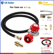 Propane Regulator Brass Orifice 4 ft High Pressure Adjustable Hose U.S. Tanks