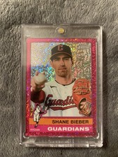 2025 Topps Heritage Shane Bieber #477 Guardians Sparkle Parallel Baseball