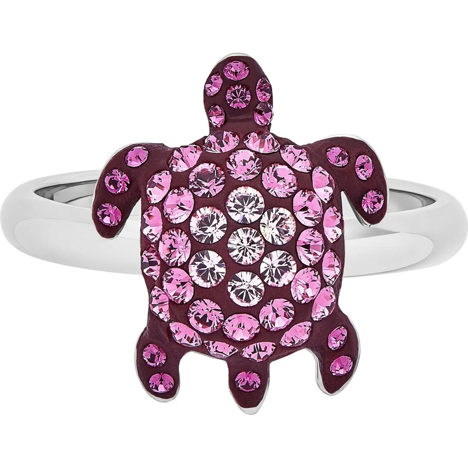 Anillo Swarovski Mujer Mustique Sea Life Rosa Cristales Tortuga, Talla 6.75 5524495