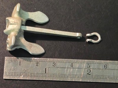 Ship Model Fittings Parts  White Metal 45mm x 30mm Hall Anchor w/ Floating arm