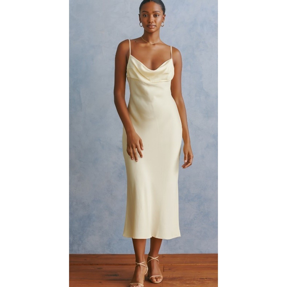 long cream slip dress Versona