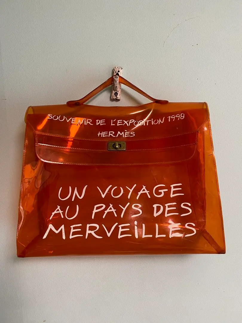 Hermes Orange Vinyl Kelly Bag Vintage Rare Collectible