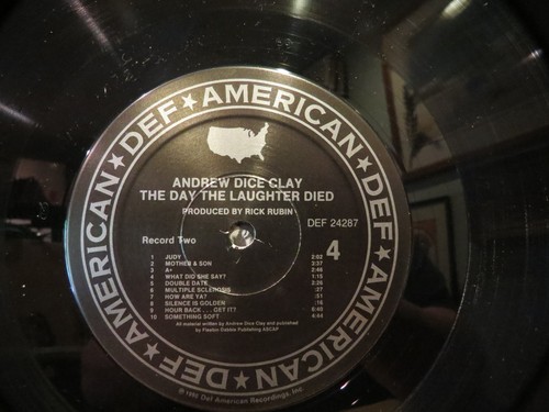 ANDREW DICE CLAY " THE DAY THE LAUGHTER DIED " LP VERY NICE COPY 2 DISCS - Picture 8 of 8