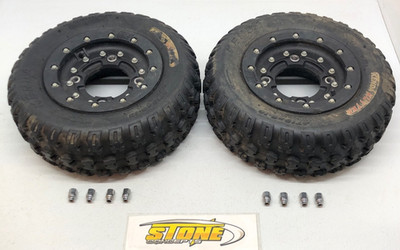 10'' HIPER CF1 FRONT WHEELS KENDA KUTTER TIRES 10X5 4/156 YAMAHA YFZ450 BANSHEE