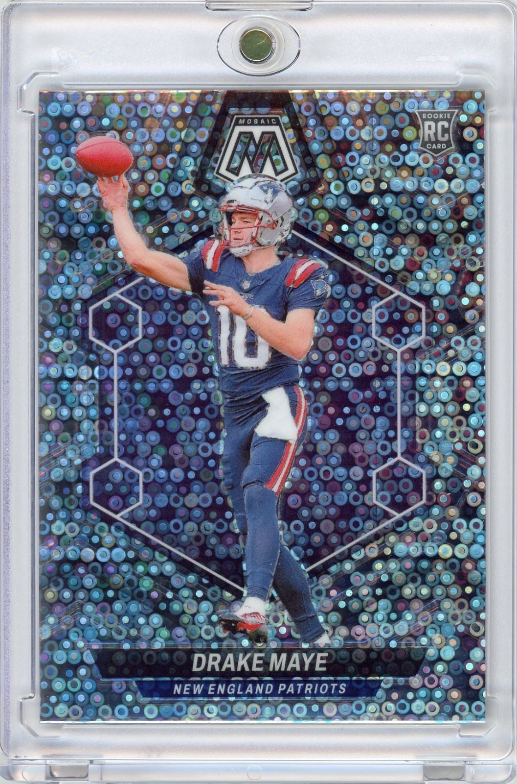 Drake Maye (RC) #303 Rookie No Huddle Silver Prizm 2024 Panini Mosaic - Patriots
