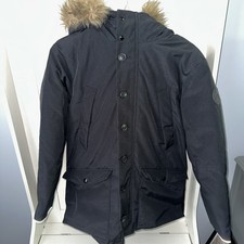 Gap Kids Warmest Down Parka Jacket Boys Girls XXL Black Faux Fur Hood