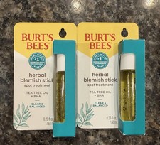 2x Burt's Bees Blemish Stick Spot Treatment Tea Tree Oil  BHA Acne Treatment