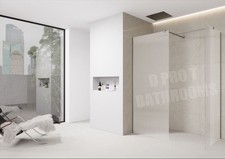 Fluted Shower Screen Tempered Walk In Reeded Wet Room Enclosure 8mm Glass Chrome