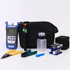 9 In 1 Fiber Optic FTTH Tool Kit with FC-6S Fiber Cleaver & Power Visible Meter