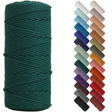 Macrame Cord 3mm x 109yards, Colored Macrame Rope, 3mmx109Yards Dark Green